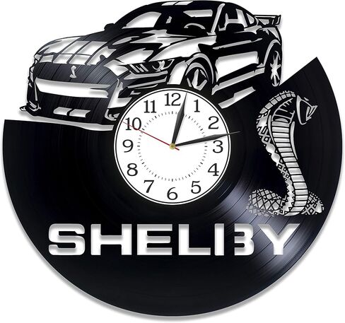 Kovides Shelby Birthday Gift Idea Muscle Car Original Home Decor Car Vinyl Clock 12 Inch for Man and Woman Shelby Vinyl Record Wall Clock Car Handmade Products in Saudi Arabia