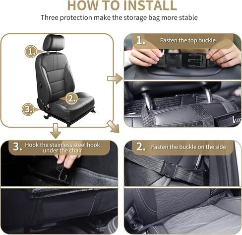 LUCMO Car Backseat Organizer with Touch Screen Tablet Holder,9 Storage Pockets Car Storage Organizer,Car Seat Back Protectors Kick Mats Travel Accessories for Kids-Black in Saudi Arabia