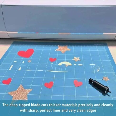 شفرة Dreamlee Explore Deep Cut وغطاء لصانع Cricut، شفرة بديلة ذات نقطة عميقة متوافقة مع Cricut Explore Air 2/ Air 3/ Cricut Maker/Maker 3 آلات قطع (تتضمن شفرتين) in Saudi Arabia