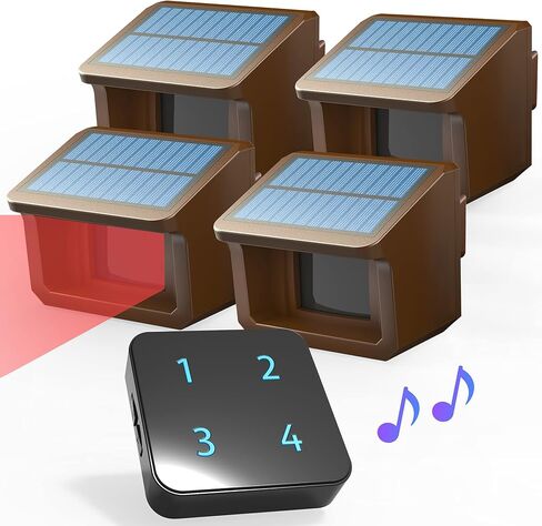 Driveway Alarm- 1/2Mile Solar Driveway Alarm System- 1 Receiver+2 Sensors in Kuwait