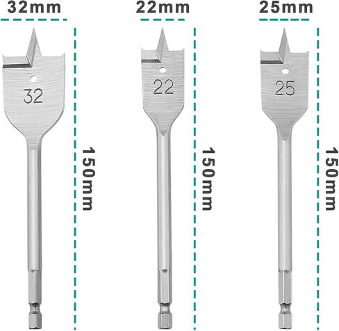 LT Easiyl 3 قطع سداسية عرقوب مجداف مسطح لقمة سداسية ساق مسطحة لقمة مثقاب ثلاثية مدببة بشفرة متقاطعة من الخشب لمركبات الخشب الصلب والبلاستيك in Kuwait