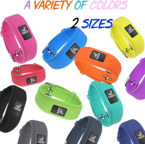 Mosstek متوافق مع Garmin Vivofit 3/Vivofit Jr/Vivofit Jr 2 Bands للأطفال والبنات والأولاد والنساء، ملون لطيف وناعم من السيليكون الرياضي قابل للتعديل بديل Vivofit Jr/Vivofit Jr 2 نطاقات صغيرة وكبيرة in Kuwait