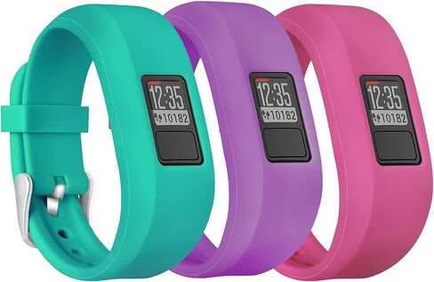 Mosstek متوافق مع Garmin Vivofit 3/Vivofit Jr/Vivofit Jr 2 Bands للأطفال والبنات والأولاد والنساء، ملون لطيف وناعم من السيليكون الرياضي قابل للتعديل بديل Vivofit Jr/Vivofit Jr 2 نطاقات صغيرة وكبيرة in Kuwait