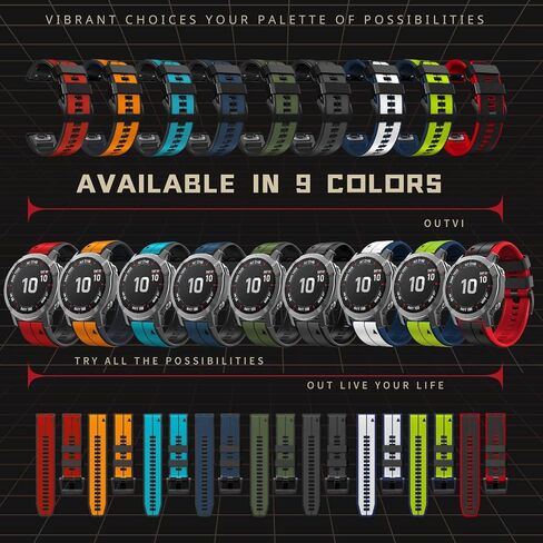 22mm watch band for garmin fenix 7 fenix 6 pro solar fenix 5 quick release dual color silicone watch strap for garmin instinct 2 solar forerunner 965 955 945 epix 2 pro in Saudi Arabia