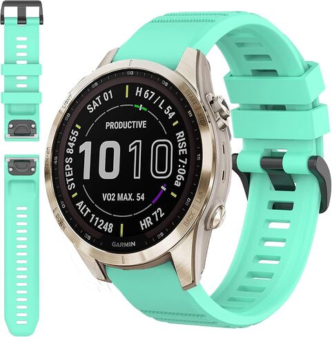 Miimall متوافق مع سوار السيليكون Garmin Fenix ​​7S، سوار معصم رياضي ناعم للنساء والرجال حزام بديل مرن لـ Garmin Fenix ​​20mm 7S/7S Solar/7S Sapphire Solar/6S/5S (أسود) in Saudi Arabia