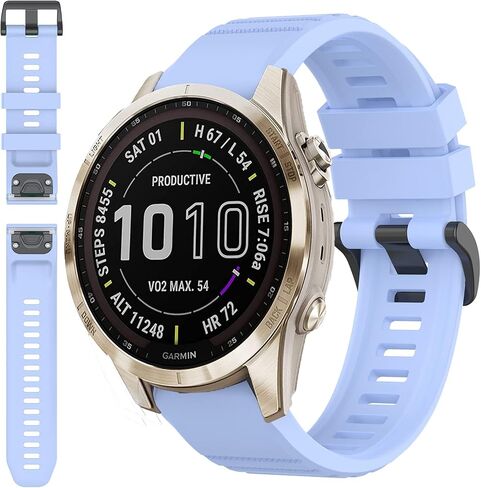 Miimall متوافق مع سوار السيليكون Garmin Fenix ​​7S، سوار معصم رياضي ناعم للنساء والرجال حزام بديل مرن لـ Garmin Fenix ​​20mm 7S/7S Solar/7S Sapphire Solar/6S/5S (أسود) in Saudi Arabia