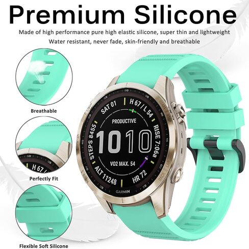 Miimall متوافق مع سوار السيليكون Garmin Fenix ​​7S، سوار معصم رياضي ناعم للنساء والرجال حزام بديل مرن لـ Garmin Fenix ​​20mm 7S/7S Solar/7S Sapphire Solar/6S/5S (أسود) in Saudi Arabia