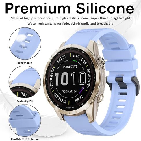 Miimall متوافق مع سوار السيليكون Garmin Fenix ​​7S، سوار معصم رياضي ناعم للنساء والرجال حزام بديل مرن لـ Garmin Fenix ​​20mm 7S/7S Solar/7S Sapphire Solar/6S/5S (أسود) in Saudi Arabia