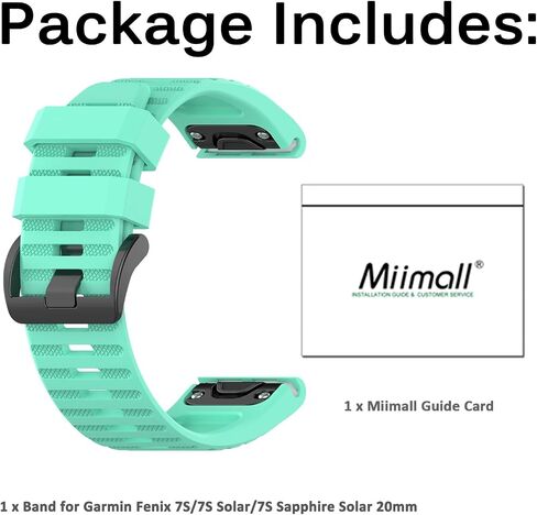 Miimall متوافق مع سوار السيليكون Garmin Fenix ​​7S، سوار معصم رياضي ناعم للنساء والرجال حزام بديل مرن لـ Garmin Fenix ​​20mm 7S/7S Solar/7S Sapphire Solar/6S/5S (أسود) in Saudi Arabia