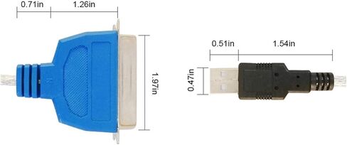 Socobeta واجهة مريحة مضادة للتداخل Cn36، اتصال سهل USB USB إلى منفذ متوازي كابل الطابعة محول كابل 1.5 متر / 4.9 قدم لأجهزة الكمبيوتر المكتبية وأجهزة الكمبيوتر المحمولة in Saudi Arabia