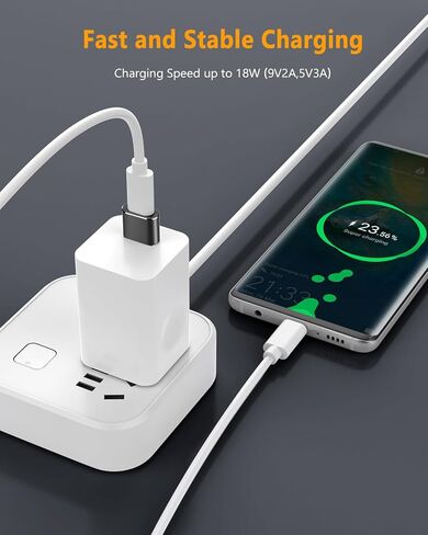 محول LLYZZ USB إلى USB C 3 حزم، محول كابل شاحن USB C أنثى إلى USB ذكر، متوافق مع iPhone 15/14/13، لساعة Apple Watch 9/Ultra 2، لجهاز iPad Pro/Air/Mini، لأجهزة Airpods، سامسونج، أسود + أزرق in Kuwait