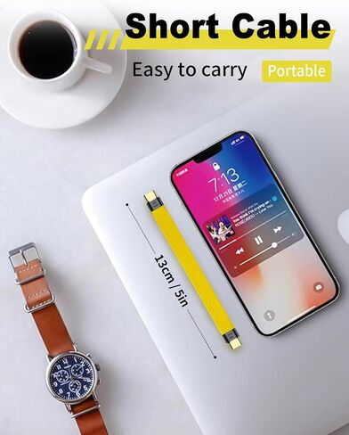 Duttek Short USB C Cable 5Inch, 10Gbps Short USB C to USB C Cable, USB C Male to Male Cable Support 60W PD Fast Charging, 4K Video and Data Sync for MacBook Laptop, Tablet, Monitor, Smartphone. in Saudi Arabia