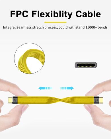 Duttek Short USB C Cable 5Inch, 10Gbps Short USB C to USB C Cable, USB C Male to Male Cable Support 60W PD Fast Charging, 4K Video and Data Sync for MacBook Laptop, Tablet, Monitor, Smartphone. in Saudi Arabia