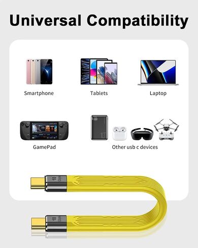 Duttek Short USB C Cable 5Inch, 10Gbps Short USB C to USB C Cable, USB C Male to Male Cable Support 60W PD Fast Charging, 4K Video and Data Sync for MacBook Laptop, Tablet, Monitor, Smartphone. in Saudi Arabia