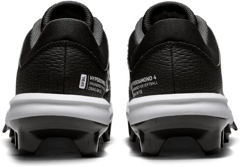 Nike Women's Hyperdiamond 4 Pro Molded Softball Cleats, Black White, 8.5 in Saudi Arabia