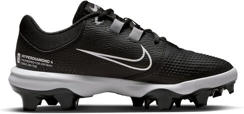 Nike Women's Hyperdiamond 4 Pro Molded Softball Cleats, Black White, 8.5 in Saudi Arabia