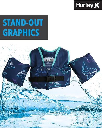 Hurley Toddler Pool Floatie - Learn to Swim Safety Float Swimming Jacket - Kids Trainer Swim Vest - Boy/Girl 1-2 yrs 20-50 lb in Saudi Arabia