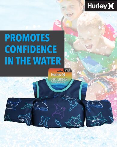 Hurley Toddler Pool Floatie - Learn to Swim Safety Float Swimming Jacket - Kids Trainer Swim Vest - Boy/Girl 1-2 yrs 20-50 lb in Saudi Arabia