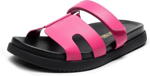 DREAM PAIRS Women's Flat Slide Sandals, Comfortable Slip On Platform Sandals For Women Dressy Summer in Saudi Arabia