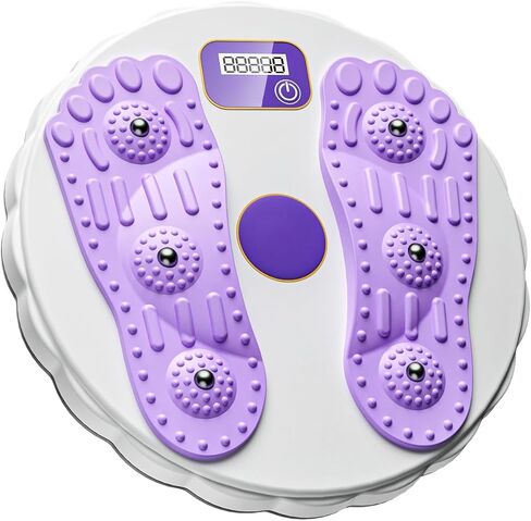 لوح ملتوي لتمارين بناء الجسم واللياقة البدنية مع عداد إلكتروني، قرص لف الخصر لتدريب القوة الأساسية والتخسيس مع 6 خرزات مغناطيسية وقاعدة مضادة للانزلاق (أرجواني) in Kuwait