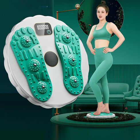 لوح ملتوي لتمارين بناء الجسم واللياقة البدنية مع عداد إلكتروني، قرص لف الخصر لتدريب القوة الأساسية والتخسيس مع 6 خرزات مغناطيسية وقاعدة مضادة للانزلاق (أرجواني) in Kuwait