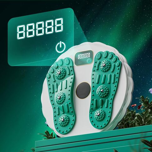 لوح ملتوي لتمارين بناء الجسم واللياقة البدنية مع عداد إلكتروني، قرص لف الخصر لتدريب القوة الأساسية والتخسيس مع 6 خرزات مغناطيسية وقاعدة مضادة للانزلاق (أرجواني) in Kuwait