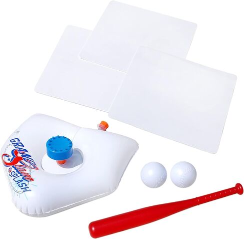 لعبة بيسبول سبلاش آند سلام من بانزاي، تتضمن مضربًا بلاستيكيًا + كرتين بلاستيكيتين + أطباق وقواعد منزلية، ألعاب مائية للعائلة والأطفال في الهواء الطلق، ممارسة الضرب في الفناء الخلفي، للأعمار من 3 سنوات فما فوق in Kuwait