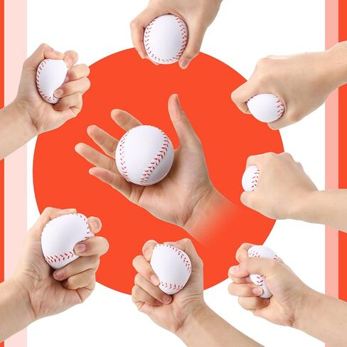 Sratte 100 Pcs Mini Baseball Balls Baseball Stress Balls Bulk 2.5 Inch Foam Baseball Ball Squeeze Small Foam Balls Sports Balls Baseball Party Favors for Anxiety Relief Birthday Party Supplies in Saudi Arabia