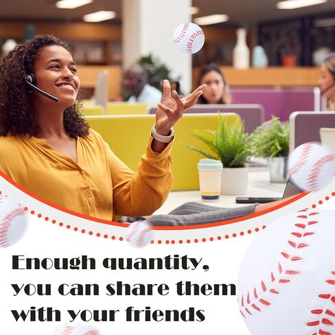 Sratte 100 Pcs Mini Baseball Balls Baseball Stress Balls Bulk 2.5 Inch Foam Baseball Ball Squeeze Small Foam Balls Sports Balls Baseball Party Favors for Anxiety Relief Birthday Party Supplies in Saudi Arabia