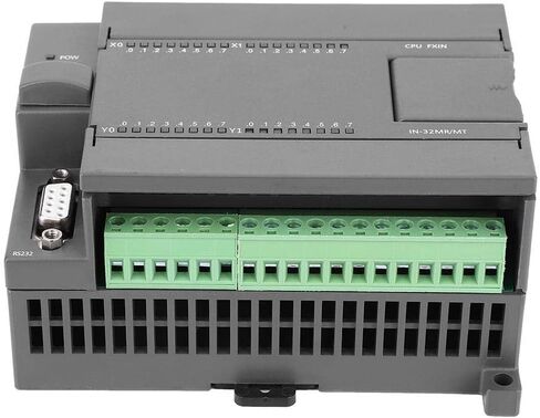 PLC Controller, DC24V Programmable Logic Controller 4 Channel 100K Pulse 32bit MCU Industrial Control Board with Housing for FX1N-32MT, 16 Point Input 16 Transistor Output in Saudi Arabia