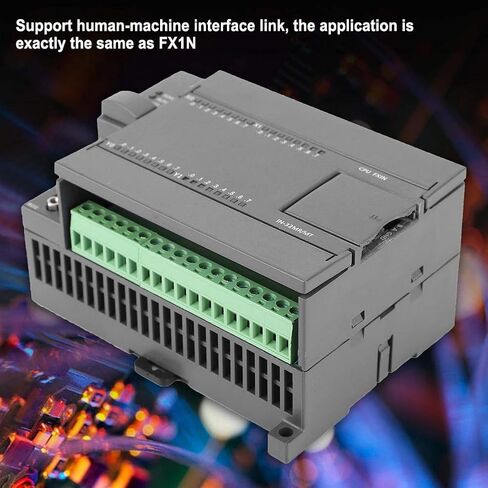 PLC Controller, DC24V Programmable Logic Controller 4 Channel 100K Pulse 32bit MCU Industrial Control Board with Housing for FX1N-32MT, 16 Point Input 16 Transistor Output in Saudi Arabia