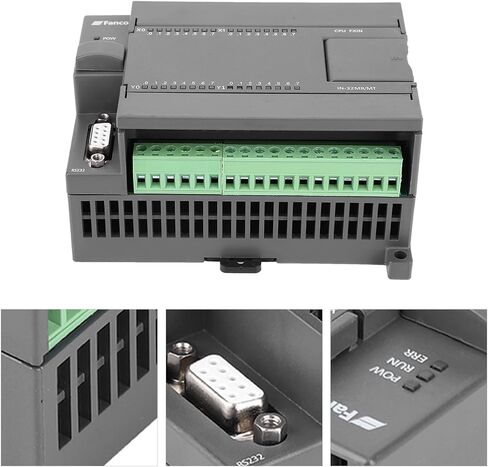 PLC Controller, DC24V Programmable Logic Controller 4 Channel 100K Pulse 32bit MCU Industrial Control Board with Housing for FX1N-32MT, 16 Point Input 16 Transistor Output in Saudi Arabia
