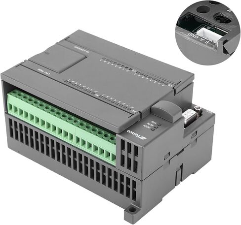PLC Controller, DC24V Programmable Logic Controller 4 Channel 100K Pulse 32bit MCU Industrial Control Board with Housing for FX1N-32MT, 16 Point Input 16 Transistor Output in Saudi Arabia