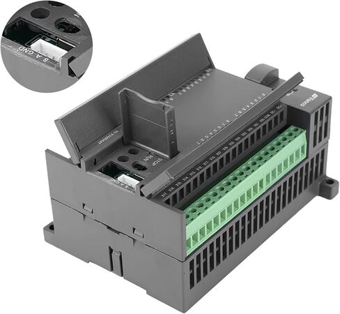 PLC Controller, DC24V Programmable Logic Controller 4 Channel 100K Pulse 32bit MCU Industrial Control Board with Housing for FX1N-32MT, 16 Point Input 16 Transistor Output in Saudi Arabia