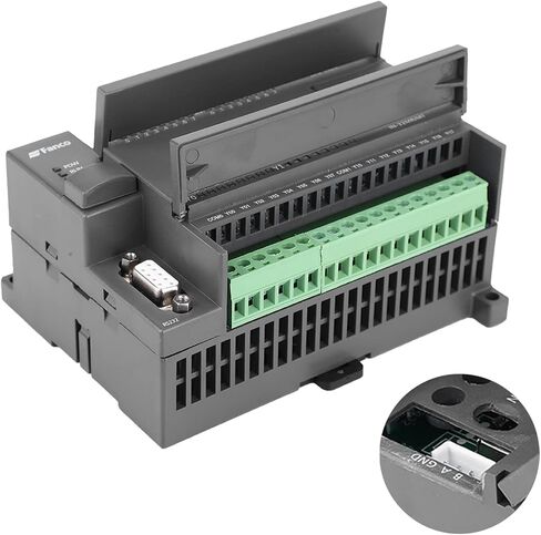 PLC Controller, DC24V Programmable Logic Controller 4 Channel 100K Pulse 32bit MCU Industrial Control Board with Housing for FX1N-32MT, 16 Point Input 16 Transistor Output in Saudi Arabia