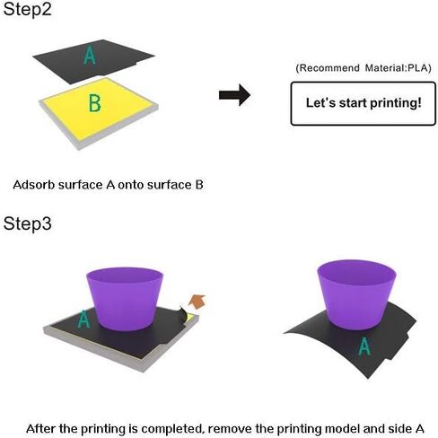 Befenybay Hot Professional Flexible Removable Magnetic Build Surface 220x220mm (A+B) for 3D Printer Heated Bed (220x220mm) in Kuwait