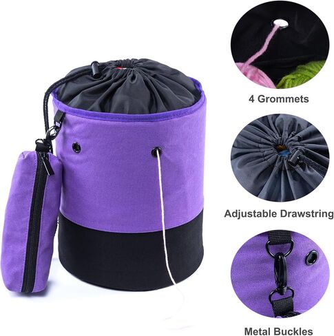 MYBAGZING Small Yarn Bag, Canvas Crochet Bag Organizer, Knitting Bag, Mini Yarn Storage Bags Yarn for Crocheting, Yarn Holder for Crochet Beginner,Knitting & Crochet Supplies in Saudi Arabia