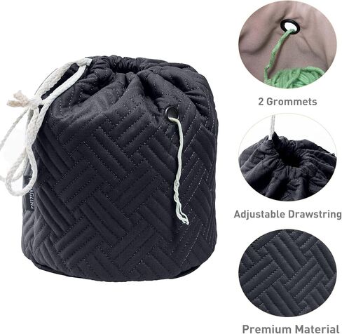 MYBAGZING Small Yarn Bag, Canvas Crochet Bag Organizer, Knitting Bag, Mini Yarn Storage Bags Yarn for Crocheting, Yarn Holder for Crochet Beginner,Knitting & Crochet Supplies in Kuwait