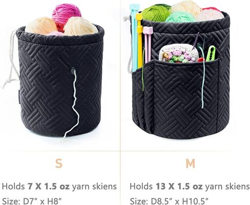 MYBAGZING Small Yarn Bag, Canvas Crochet Bag Organizer, Knitting Bag, Mini Yarn Storage Bags Yarn for Crocheting, Yarn Holder for Crochet Beginner,Knitting & Crochet Supplies in Kuwait