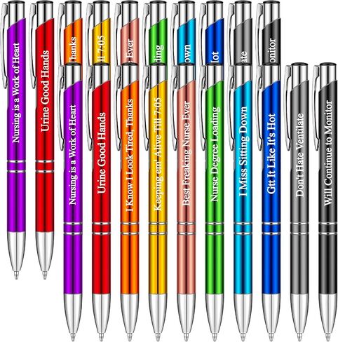 Eaasty Nurse Pens Funny, Inspirational Ballpoint Pens Medical Themed Pens Novelty Pens Office Supplies for Nurse Doctor Teachers Students Women Men, 10 Styles (20 Pcs) in Saudi Arabia