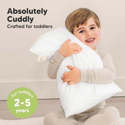 وسادة طفل صغير مع كيس وسادة - 13x18 وسادة My Little Cuddly، فسكوز مشتق من وسائد أطفال الخيزران للنوم، وسادة أطفال، وسائد سفر صغيرة، وسادة سرير صغيرة للأطفال الصغار (Elly) in Saudi Arabia