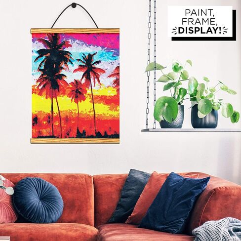 Horizon Group USA Paint By Numbers, DIY Painting Kit, Geometric Unicorn Cloth Canvas, 16" x 20", Includes Wooden Frame & Paintbrushes, Acrylic Paints for Adults, No Experience Needed in Saudi Arabia