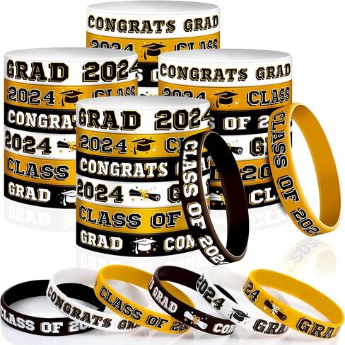Sumind 36 Pieces Class of 2024 Silicone Bracelets, Silicone Graduation Bracelets Congrats Grad Wristbands Graduation Celebrating Bracelet for Teacher Students, Graduation Party Supplies in Saudi Arabia