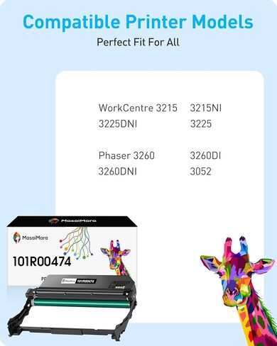 استبدال وحدة الطبل 101R00474 من MasaiMara لـ Xerox 101R00474 Drum for Phaser 3260 3260DI 3260DNI 3260DN، WorkCentre 3215 3215NI 3225 3225DNI 3225DN (طبل، عبوة واحدة) in Kuwait