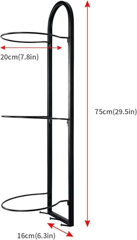 حامل كرة TANGGU رف تخزين كرة السلة، تخزين الكرة المعدنية المثبتة على الحائط، رف عرض الكرة لكرة القدم والكرة الطائرة (أسود) in Kuwait
