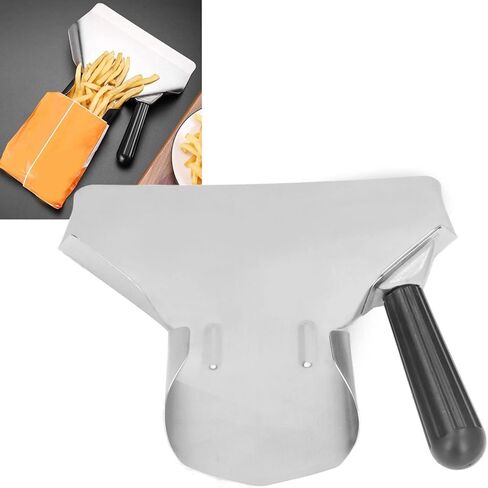 مغرفة القلي الفرنسية، مغرفة رقائق البطاطس المقلية المجرفة، مغرفة القلي الفرنسي للطعام، مغرفة من الفولاذ المقاوم للصدأ بمقبض مرن متعدد الوظائف لحقيبة الفشار لرقائق الطعام والحلوى أداة تقديم المساعدة in Kuwait