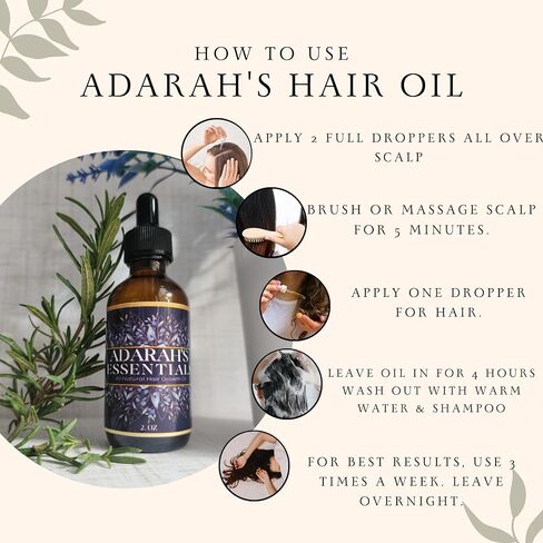 Hair Growth Oil for Men & Women - 100% Natural, No Chemicals, No Synthetic Fragrance - Promotes Thick, Healthy Hair - 2 fl oz in Saudi Arabia