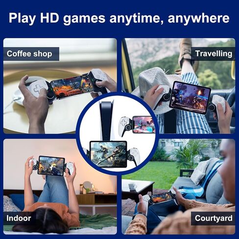 وحدة تحكم الألعاب المحمولة لجهاز PS5 Game Streming، متوافقة مع أجهزة iPhone/iPad/Android/iOS/N·S/PC/PS3/PS4/Switch، وحدة تحكم ألعاب 5.2 BT، وحدات تحكم لوحة ألعاب لاسلكية مع عصا تحكم بتأثير Hall، جيروسكوب بـ 6 محاور in Saudi Arabia