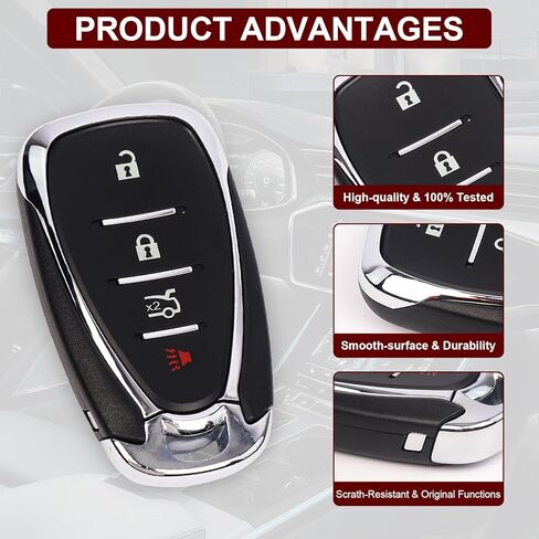 استبدال مفتاح Fob متوافق مع 2016 2017 2018 2019 2020 2021 Chevy Malibu Camaro Cruze Proximity Smart Keyless Entry Remote Control يستبدل HYQ4EA 13508771 13584504 13529660 433Mhz 4 أزرار in Kuwait