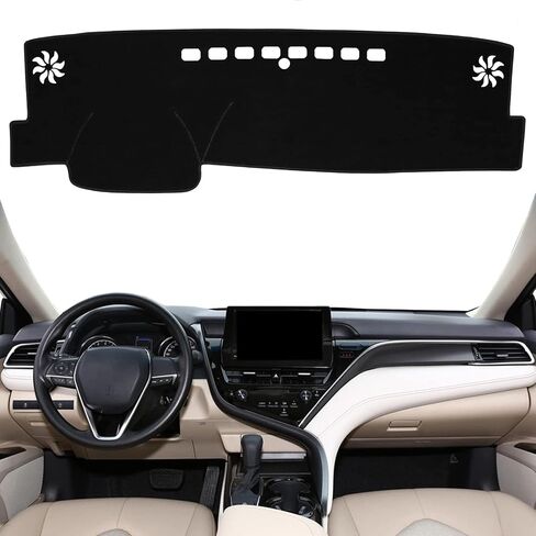 SENSHINE لملحقات Toyota Camry 2018-2022 2023 2024 غطاء لوحة القيادة غطاء وحدة التحكم المركزية غطاء لوحة القيادة واقي السجاد غطاء واقي من الشمس مناسب حسب الطلب، زخرفة سوداء in Kuwait